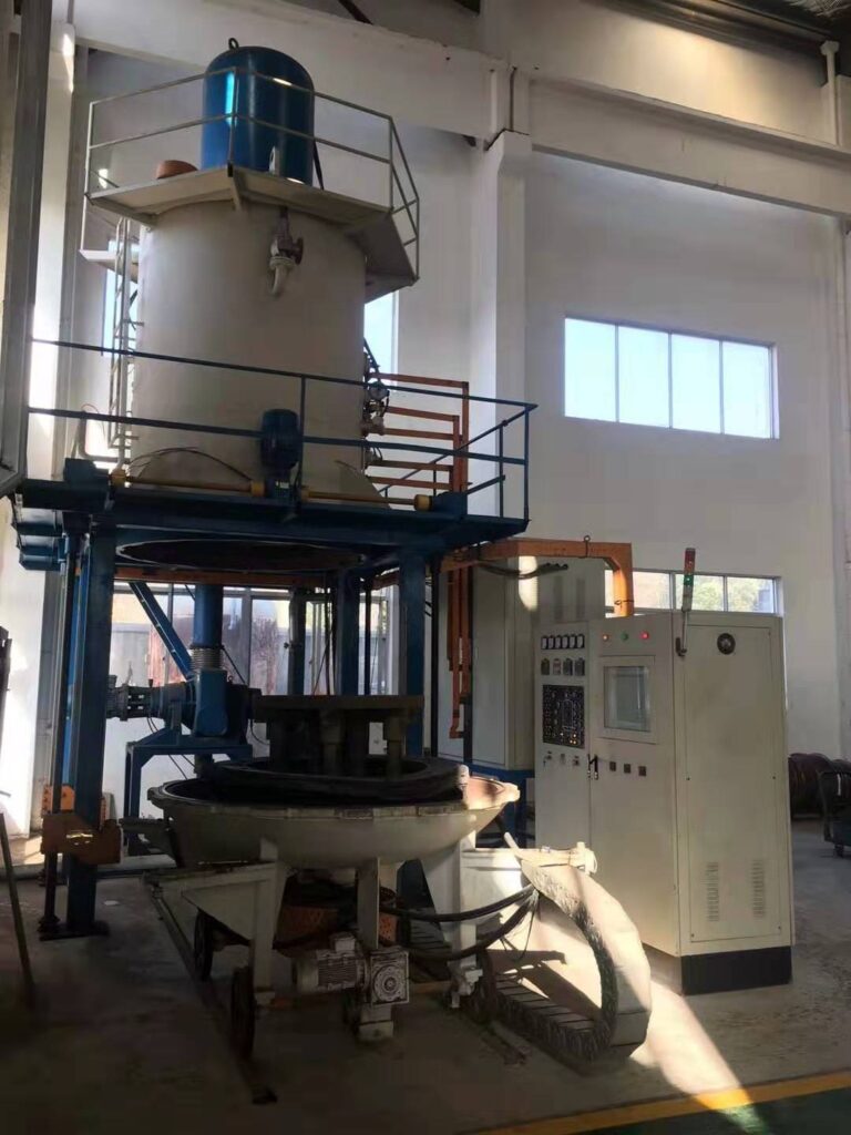 Lifting system for high-frequency heat treatment equipment